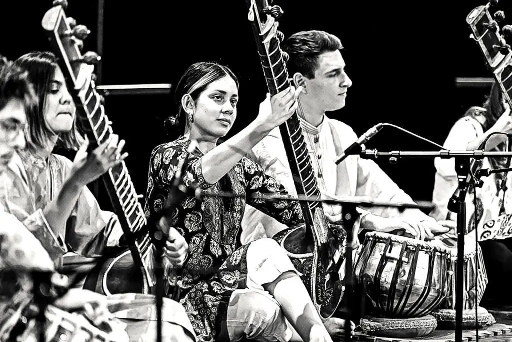 "Alap" is the term used in Indian classical music to refer to the "largo" tempo, which is played at the beginning of a raga performance to establish the melodic framework and create a meditative mood.